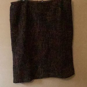 Talbots pencil skirt.  Nubby wool in fall colors